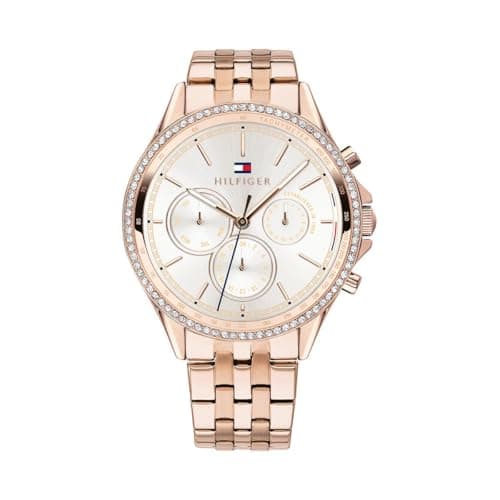 Tommy Hilfiger Analogue Multifunction Quartz Watch for women with Rose gold colored Stainless Steel bracelet - 1781978