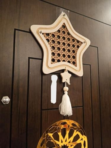 Generic Ramadan Decoration Set, Star-Shaped Wall Hanging with Tassel, Natural Wood, Elegant Islamic Home Decor .A2 Hanging ornament
