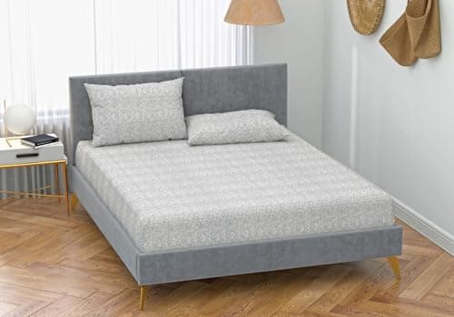 QBED Fitted Sheet Set for Hotels, Homes, Touristic Villages 3 Pieces (Charcoal Hashir, 180 * 200 * 30 cm) Bed linen set