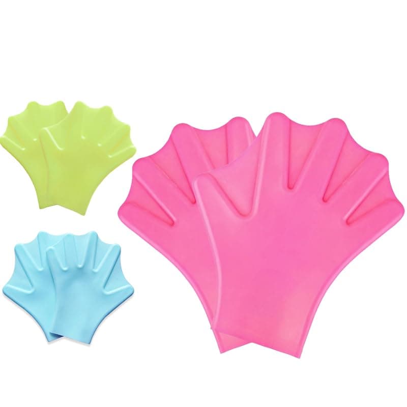 Silicone Swim Gloves with Blind Fingers, Multiple Colors, Water Training and Swimming Improvement