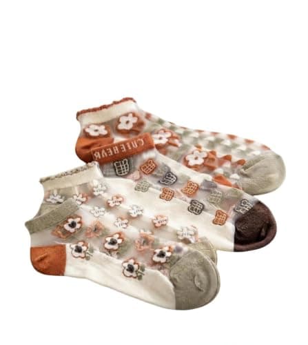 10 Pairs Summer Athletic Floral Socks for Women Breathable Daily Ankle Socks with Modern Flower Designs Multi-Patterned Comfortable Casual Footwear