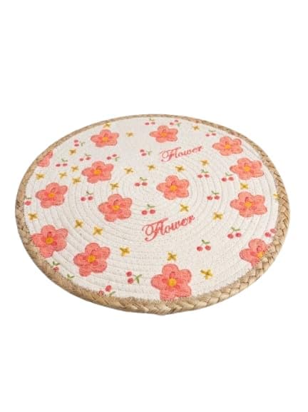 Flower Table Coaster - Attractive Pink Design Coaster to Protect Surfaces from Heat and Scratches - Strong Material for Everyday Use - Easy to Clean and Suitable for Dining and Home Decor KH Drink coaster