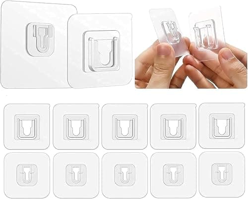 MAPPERZ Double-Sided Adhesive Wall Hooks- Wall-Sticking Hooks Without Punching and Nails, Waterproof and Oil-Proof, Heavy-Duty Self-Adhesive Hooks for Bathroom and Kitchen (5) Storage hook