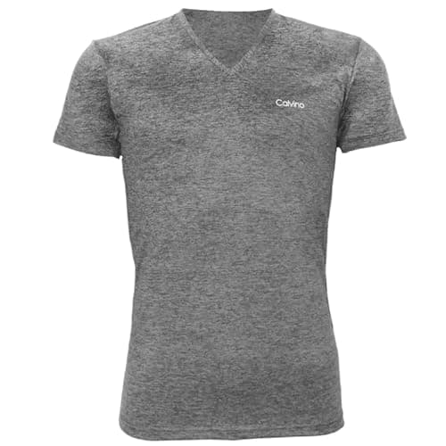 Calvino Mens V Neck Half Sleeves Undershirt Dry Fit Base Layer Top (pack of 1) Shirt