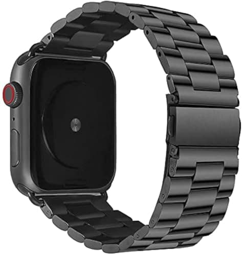 Compatible with Apple Wacth Band 38mm 40mm Solid Stainless Steel Metal iWatch band with Durable Folding Clasp, Unisex
