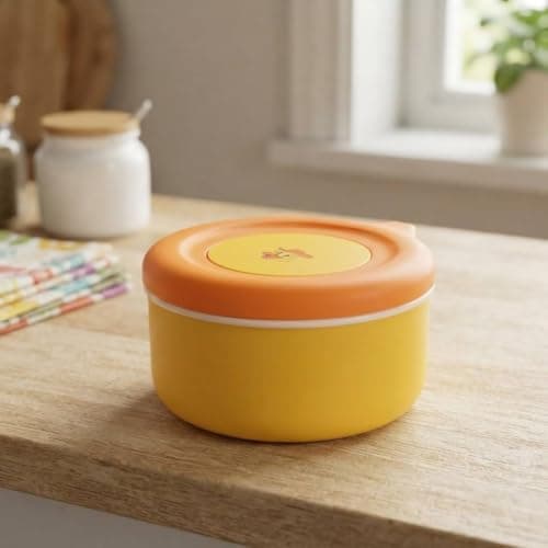 Divided Spice Organizer Box with 4 Spoons Airtight Lid Kitchen Storage Bin