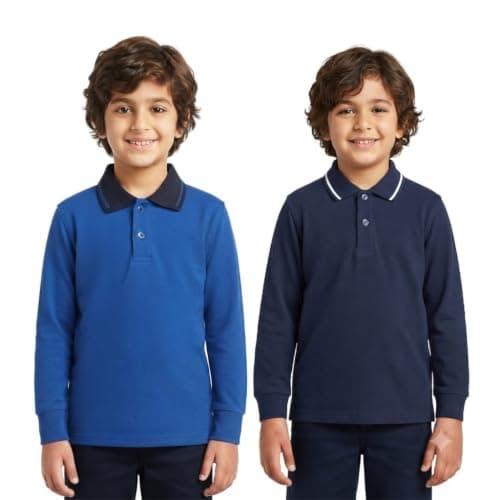 Red Circle Unisex Kids Bundle of 2 long Sleeve Polo T-Shirt Bundle of 2 long Sleeve Polo T-Shirt (pack of 2) Outerwear