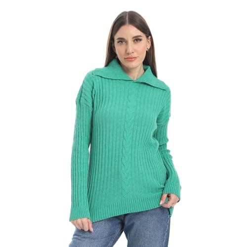 CAESAR Womens women wool plain pullover with collar and multidesign women wool plain pullover with collar and multidesign Sweater