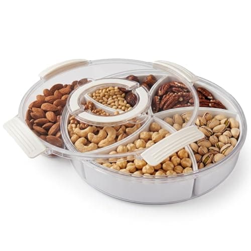 Premium Acrylic Nut Serving Plate – Modern Clear Base for Serving Desserts and Crackers in a Chic and Easy to Use