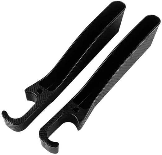 Car Seat Organizer, Side Gap Filler and Storage for Phone and Keys (2 Piece Black Carbon Plastic) - SA CAR