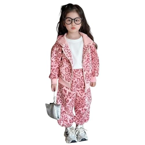 Miza Girls 3 Piece Leopard Milton Light Suit with Cotton T-shirt - Stylish and Comfortable Winter Set for Girls Coordinated outfit