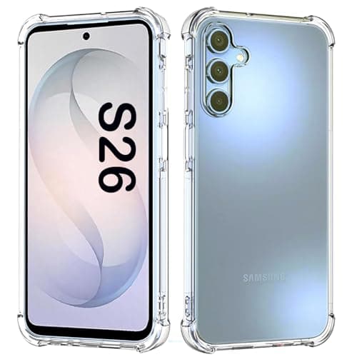 Lumobrilla for Samsung Galaxy S26 Case Clear Soft TPU Reinforced Corners | Slim Fit [Military Grade Protection]Shockpoof Flexible Bumper Cover Phone Case