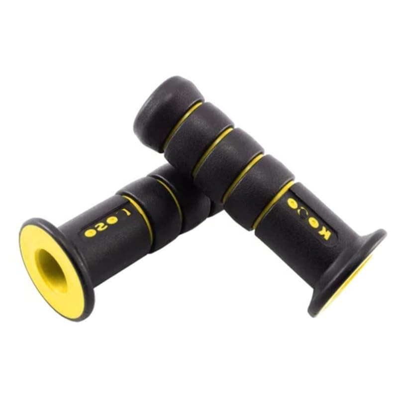 KaberTrade Motorcycle and Scooter Grips, Sports Design with Distinctive Color, Anti-Slip Shock Absorption for Palm and Better Control" (2 Piece Set, Black in Yellow, Code:9989) Handlebar grip