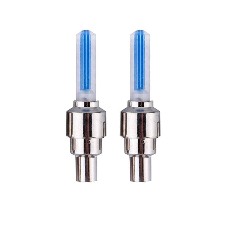 LED Light Up Bike Wheel Valve Car Bike Tire Valve Cover Neon Bulb (Blue - 2 Pieces) - KaberTrade