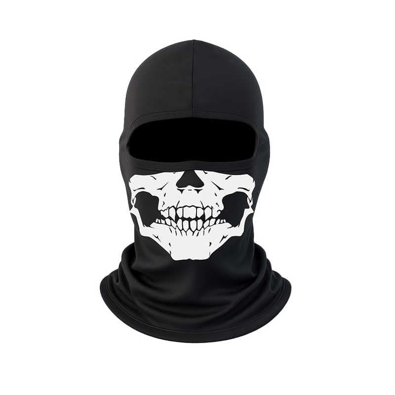 KaberMisr 2020 Balaclava Face Mask Elastic Cloth Windproof Dustproof Face Mask Perfect for Outdoor Sports (Balaclava, 1 Piece, Black Skull Printed, Code:9391)