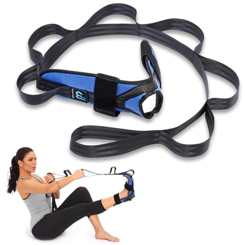 WANYIDA Foot and Calf Stretcher for Plantar Fasciitis, Achilles Tendonitis, Heel Spurs, Drop Foot. Yoga Stretching Strap for Leg, Thigh and Hamstring (Blue)