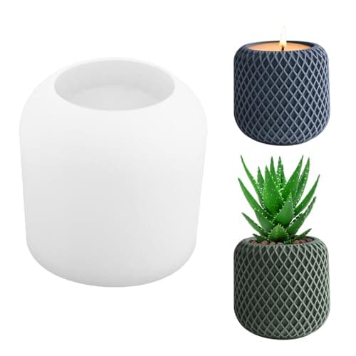Silicone Moulds Casting Moulds | 3D Vase Silicone Casting Mould | Cylinder Candle Holder Silicone Mould | Large Silicone Mould for Vase Concrete | Mother's Day DIY Cylinder Silicone Moulds for Home Craft mold