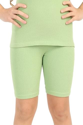 CARINA girls Girly Ribbed Cycling Shorts Shorts
