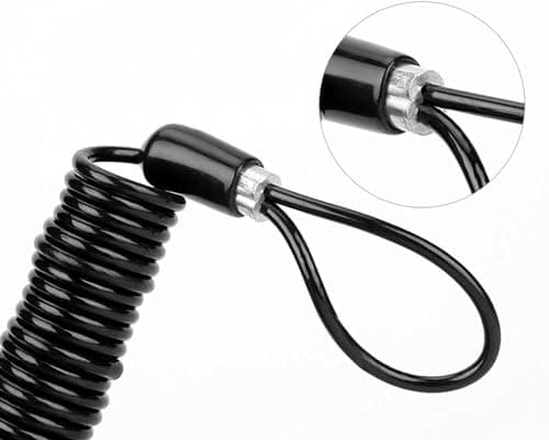 KaberTrade 1.20m Disc Lock Cable Lock Motorcycle Alarm Disc Lock Anti-Theft Reminder - Black Car alarm