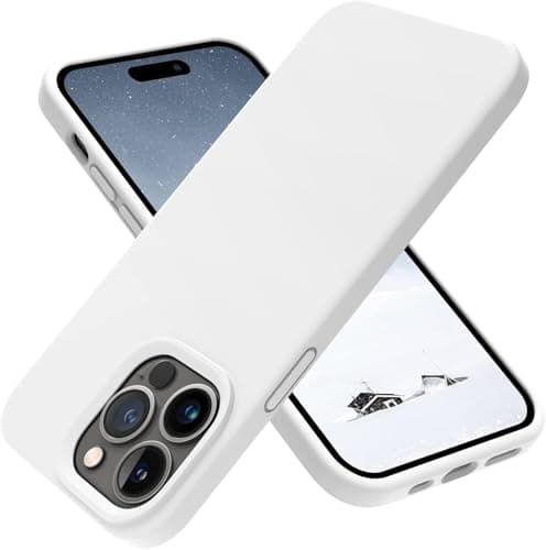 Case Cover (Compatible with iPhone 14 Pro Max) Case Liquid Silicone Case Full Body Protective Cover Shockproof Slim Phone Case Anti-Scratch Soft Microfiber Lining (White) Cellular phone case