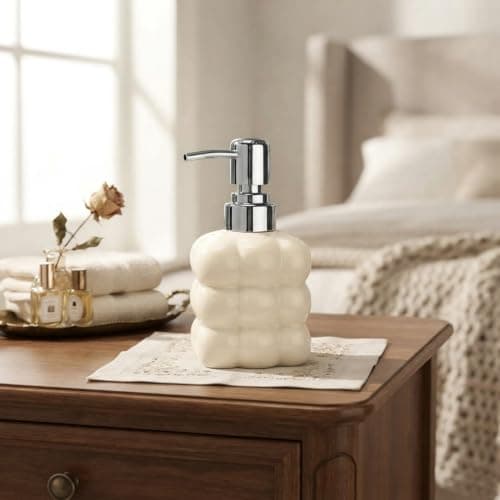 Modern Porcelain Bathroom Soap Dispenser Trendy Color Decor Organizer Pump dispenser