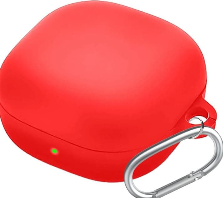 Compatible cover for Samsung Galaxy Buds Live (2022) / Galaxy Buds 2 (2021) / Galaxy Buds FE (2023) / Galaxy Buds Pro/Galaxy Buds Live with hanging loop (Red) Portable electronic device cover