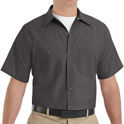 Red Kap mens Industrial Work Shirt, Short Sleeve Work Utility Button Down Shirt (pack of 1)