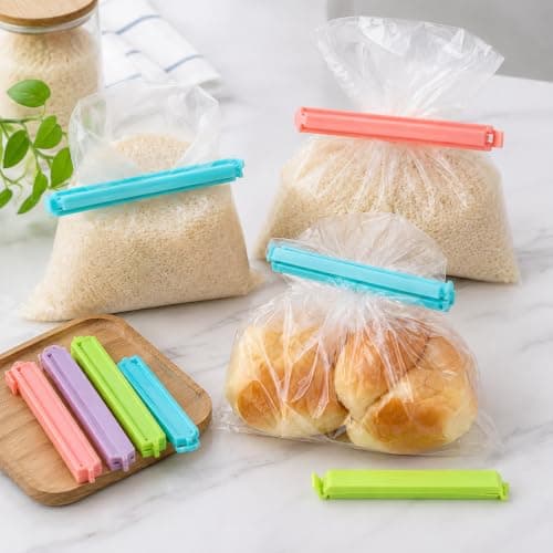 Pack Of 12 Bag Sealing Clips Reusable Storage Clips For Snack Multicolor | Kitchen And Pantry Use, Cereal And Snack Storage, Secure Food Packaging, Easy Grip Design, Colorful Assorted Colors, Reusable