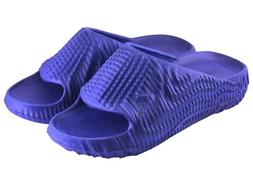 Romba Men's Slip Resistant Slip Resistant Comfortable Ribbed Slippers for Indoor and Outdoor