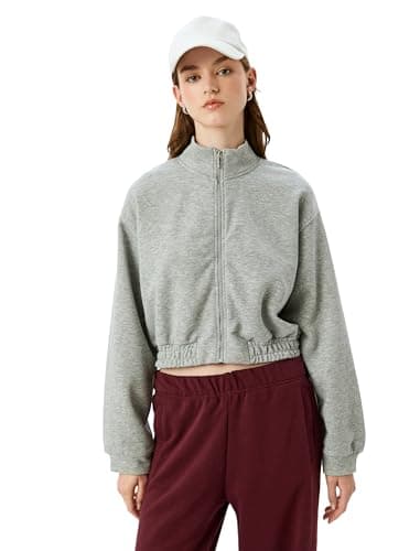 KOTON womens Zip-Up Sweatshirt Sweatshirt
