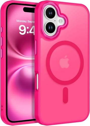 Case Cover Translucent Matte Slim Shockproof Magnetic Phone Case (Compatible with iphone 17) Women Men Girl Boy Protective Cover (Pink) Cellular phone case