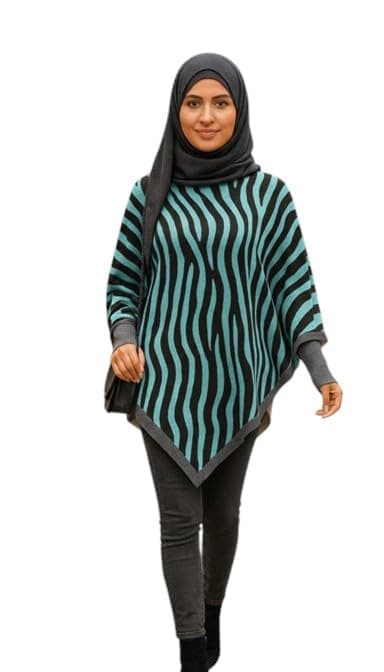 Miza Women/Girls Winter Poncho – Diamond/Leopard/Zebra Fashion Design – Warm Material – One Size Fits All Coat