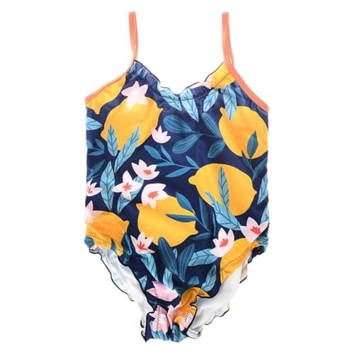 Mix&Max Girls Sleeveless Swimsuit Printed Leaves Waterproof One Piece Swimsuit (pack of 1)