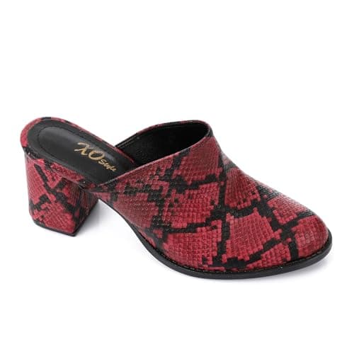Women's High Heel Mule Sandals – Elegant Pointed Toe, Faux Leather Texture. Shoes