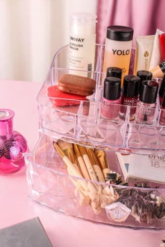 Generic Clear Makeup Organiser with 2-Tier Drawers, for Brushes, Nail Polish, and Cosmetics, .flo Caddy
