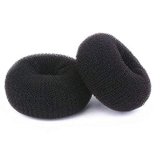 NICEMOVIC Hair Donut Bun Maker, Ring Style Bun, 2PCS Chignon Hair Medium Doughnut Shaper for Short and Thin Hair (Medium, 3 Inch/Black) Hair tie