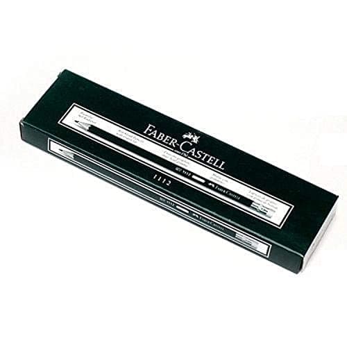 Faber-Castell 1112 HB Graphite Pencil Eraser Tipped Pack of 12 Pencils - Black Writing instrument