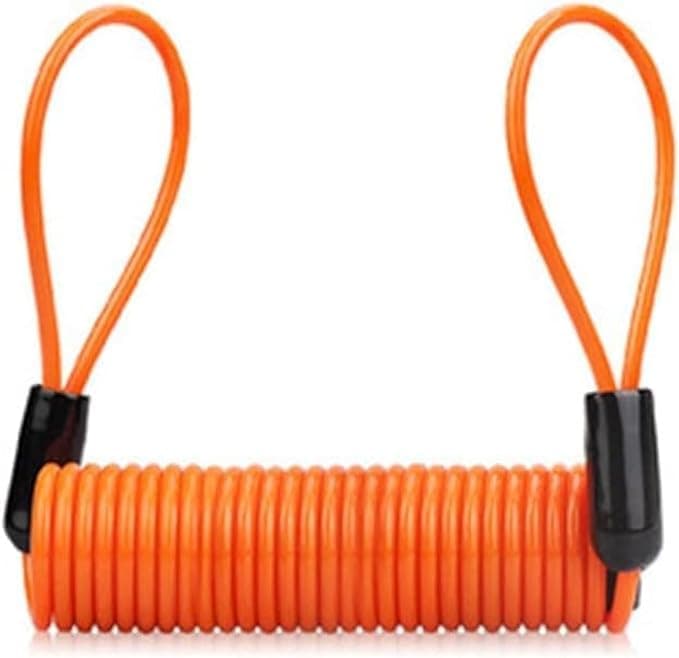 sacar Wire Cable Wire Coiled Security Reminder Hard Drive Safety Alarm Motorcycle Motorcycle Helmet Lock Bag Anti-Theft Rope - Orange Auto part