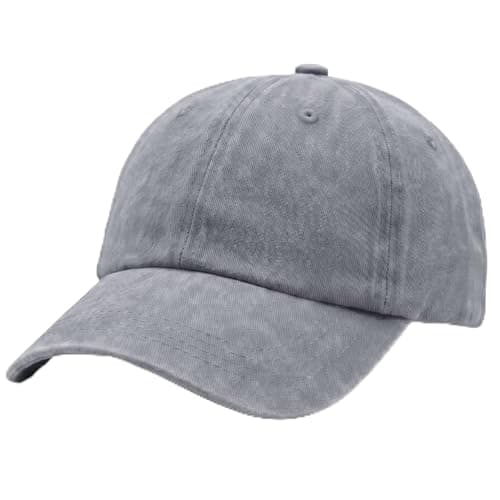 Washed Denim Baseball Cap for Men and Women | 100% Cotton Dad Hat | Adjustable Metal Strap | Vintage Classic Design | Sun Protection for Daily Use and Sports