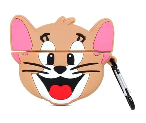 CASENED Cute Cartoon Design Case Cover for Apple AirPods Pro 2nd Generation - Shockproof TPU with Keychain - AirPods Pro 2 Cover for Men and Women (Jerry)