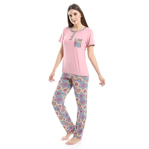 CAESAR Womens Women Pajama Set With Pants Women Pajama Set With Pants
