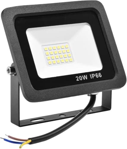 20W LED Outdoor Flood Light, IP66 Waterproof, 1000 Lumens, Powerful Outdoor LED Flood Light for Garden, Garage, Patio, Barn, Patio (, 20W) Light fixture