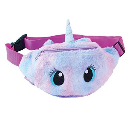 dressfan Unicorn Bum Bag Kids Belt Bag Cute Fanny Pack Hip Waist Bag Lightweight Sling Bag Chest Bag Plush Girls Women, E-purple,