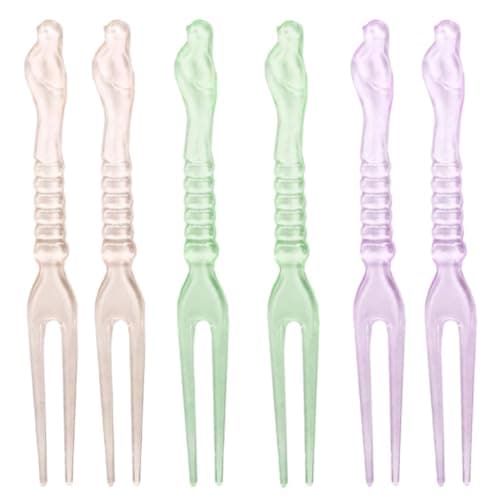 Pack of 50 Astrolabe Disposable Plastic Fruit Forks, Cocktail Picks, Dessert and Cheese Forks, Cake Forks, Party Favor Supplies, Perfect for Lunch Boxes, Travel, and Events