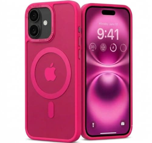 Case Cover Translucent Matte Slim Shockproof Magnetic Phone Case (Compatible with iphone 16 Plus) Women Men Girl Boy Protective Cover (Pink) Cellular phone case