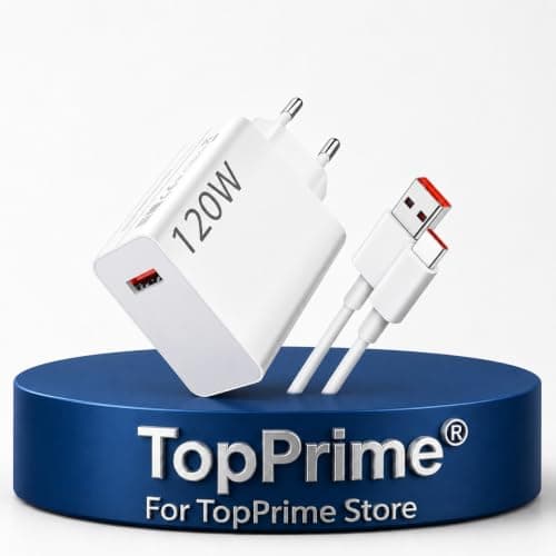 TopPrime Original Dual Charger (120W Supports Fast Charging, Compatible with Redmi Note 11, 12, 13 Pro) Charging adapter