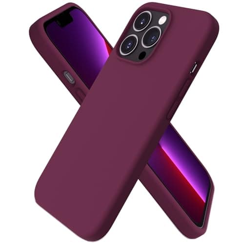 ORNARTO Compatible with iPhone 13 Pro Case 6.1, Slim Liquid Silicone 3 Layers Full Covered Soft Gel Rubber Case Cover 6.1 inch-WineRed Cellular phone case