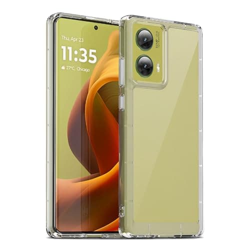 Liisooka Motorola Moto G85 5G Case, Military Grade Slim Shockproof TPU Case, Yellowing Resistant, Hard PC Phone Case, Scratch Resistant Back, Transparent Cellular phone case