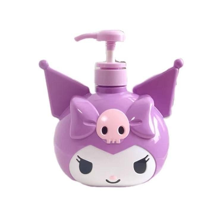 Cartoon Soap Dispenser - Cute Purple Design Liquid Soap and Shampoo Bottle with Pump for Kitchen Bathroom Kids Room Decor Gift