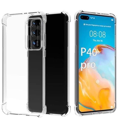 CooToly Clear Phone Case Cover for Huawei P40 Pro 6.58", Flexible Soft TPU Shockproof Cover, Anti-Scratch Protective Case, Reinforced Corners Transparent Cover for Huawei P40 Pro 6.58" Cellular phone case